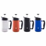 Unleashed Coffee BruTrek French Press: Stainless Steel, Matte Red, Black & Blue