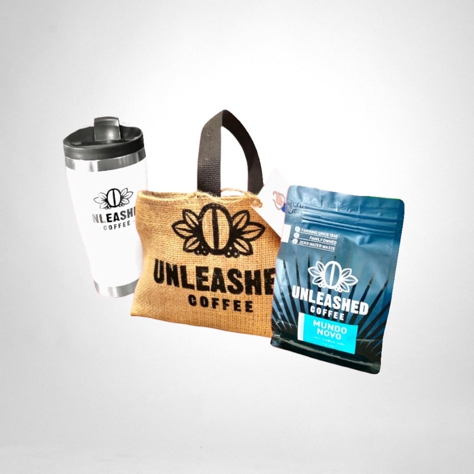 Unleashed Coffee: Our Coffee Tumbler Gift Set Including Bag of Coffee & Insulated Travel Mug