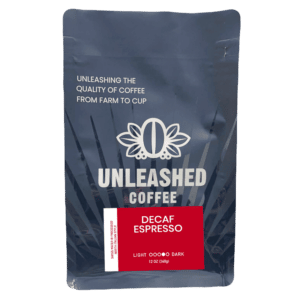 Unleashed Coffee: Espresso Decaf, Whole Bean Coffee (Bag)